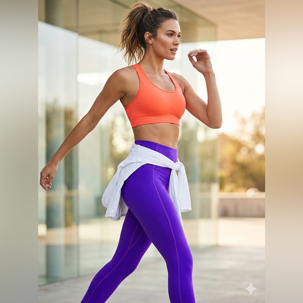 Fabletics Motion365 Rich Purple Leggings High Waist Pocket Yoga Size S